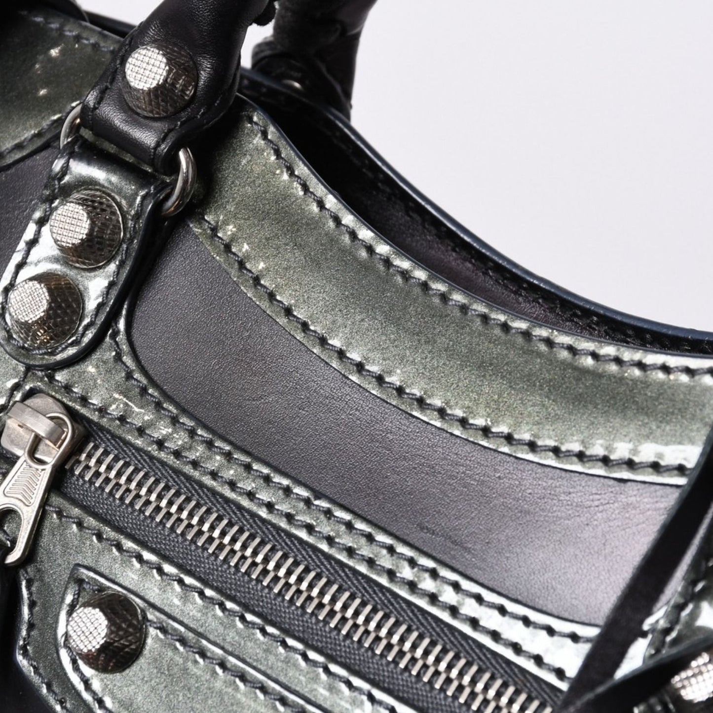 Balenciaga Giant Mini City 2-Way Shoulder Bag Black Silver — view 8