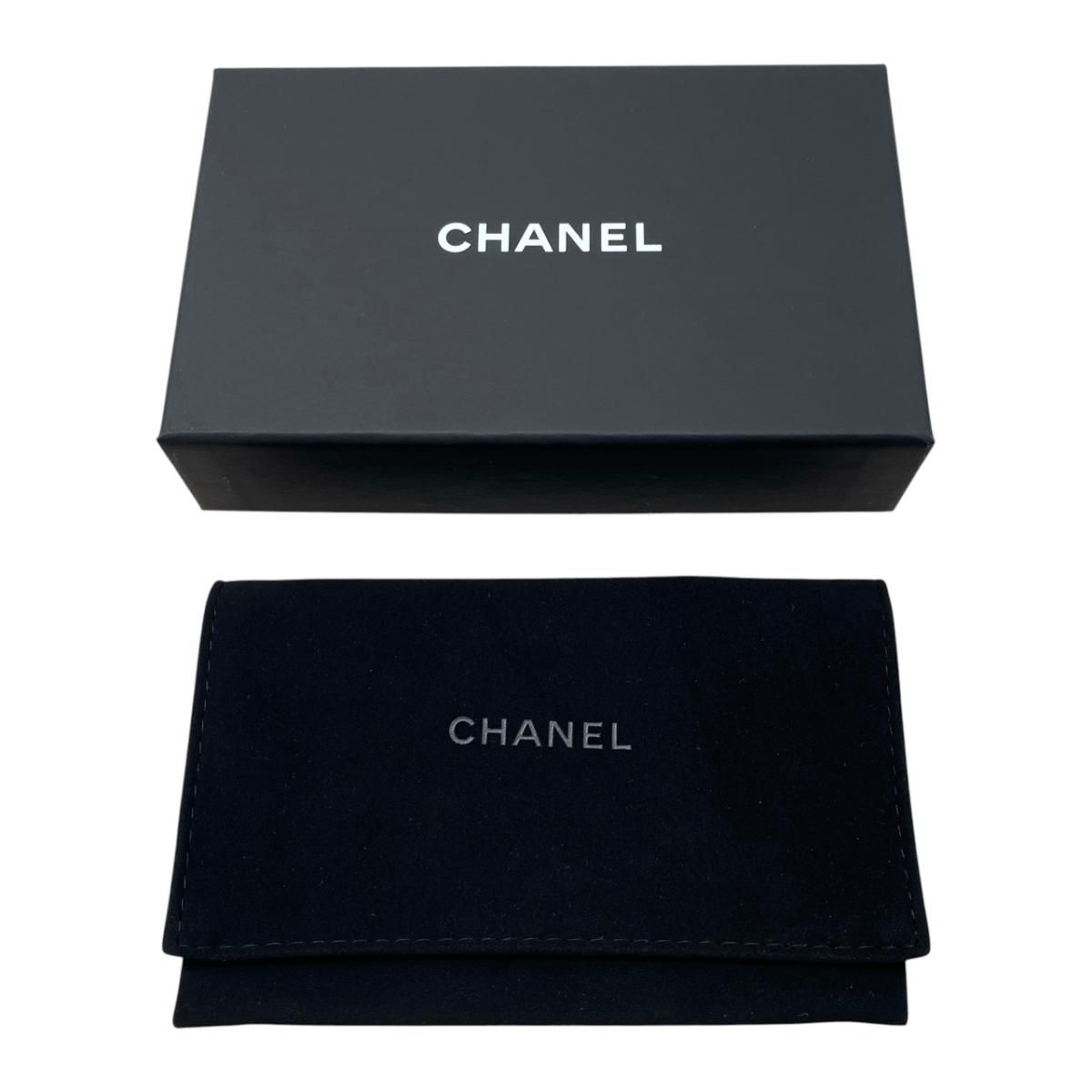 Chanel Card Case Coin Classic Zip Fragment Quilted Caviar Leather CC Logo Black — view 9