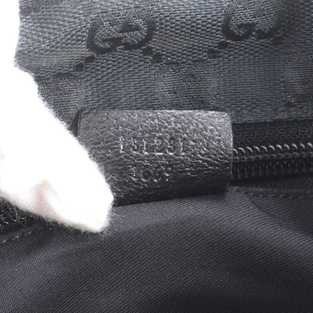 Gucci GG Canvas Sherry Line Leather Tote Shoulder Hand — view 9