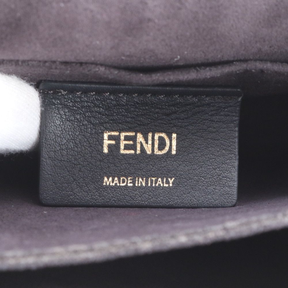 Fendi Canai Chain Leather 2-Way Shoulder Bag Crossbody Hand Tote — view 9