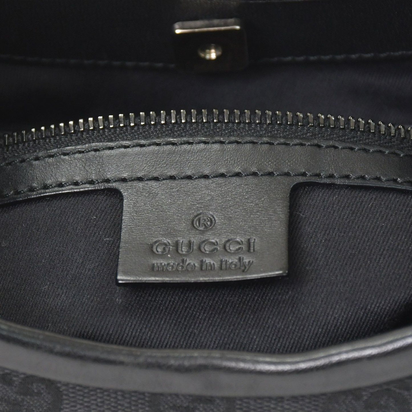 Gucci Hobo Handbag GG Canvas Leather Black Gold — view 8