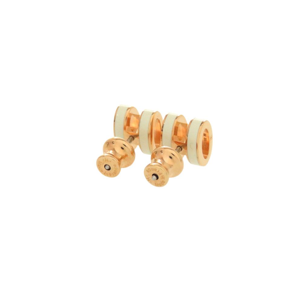 Hermes Pop Mini White Rose Gold Earrings — view 2