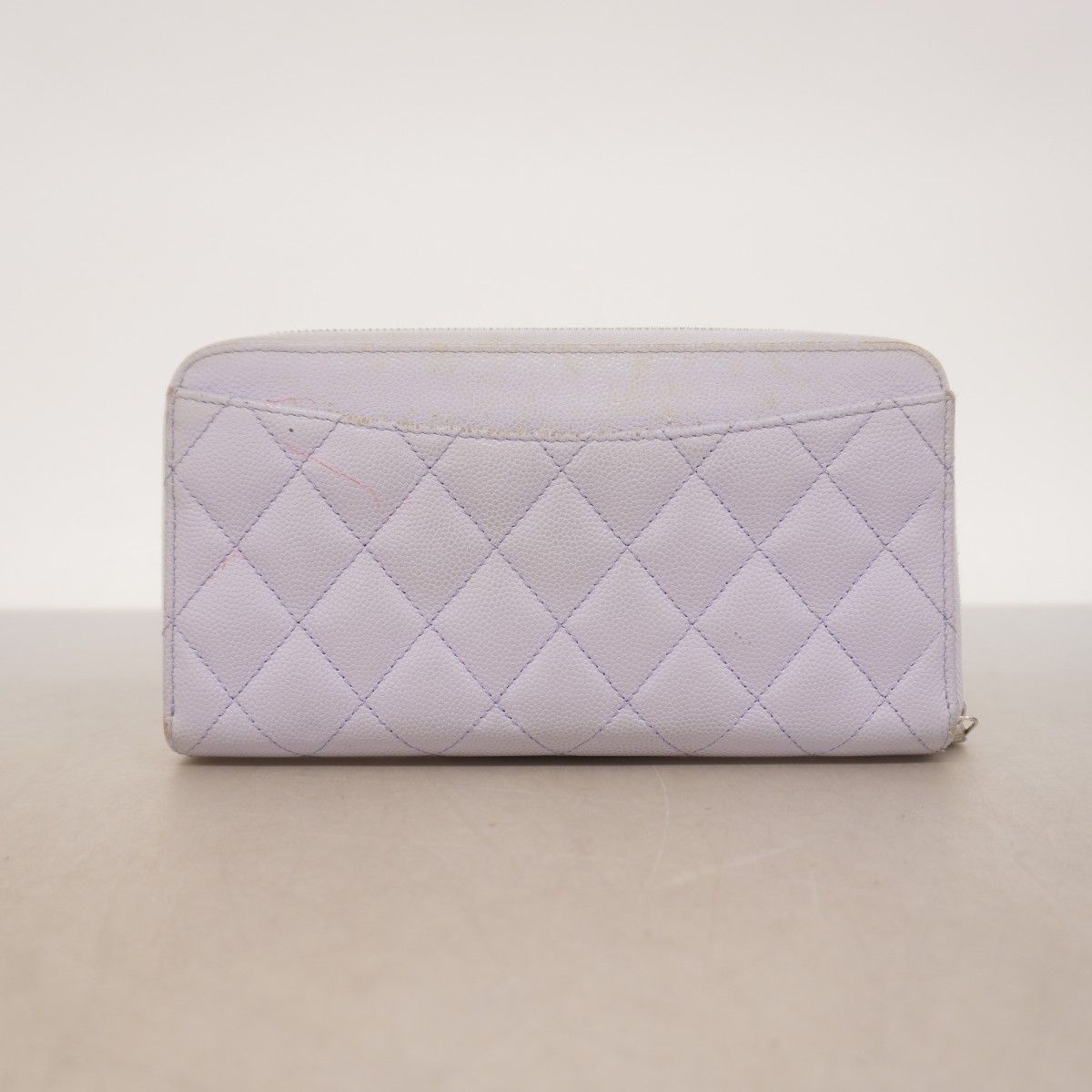 Chanel Wallet Quilted Caviar Leather Purple Silver — view 8