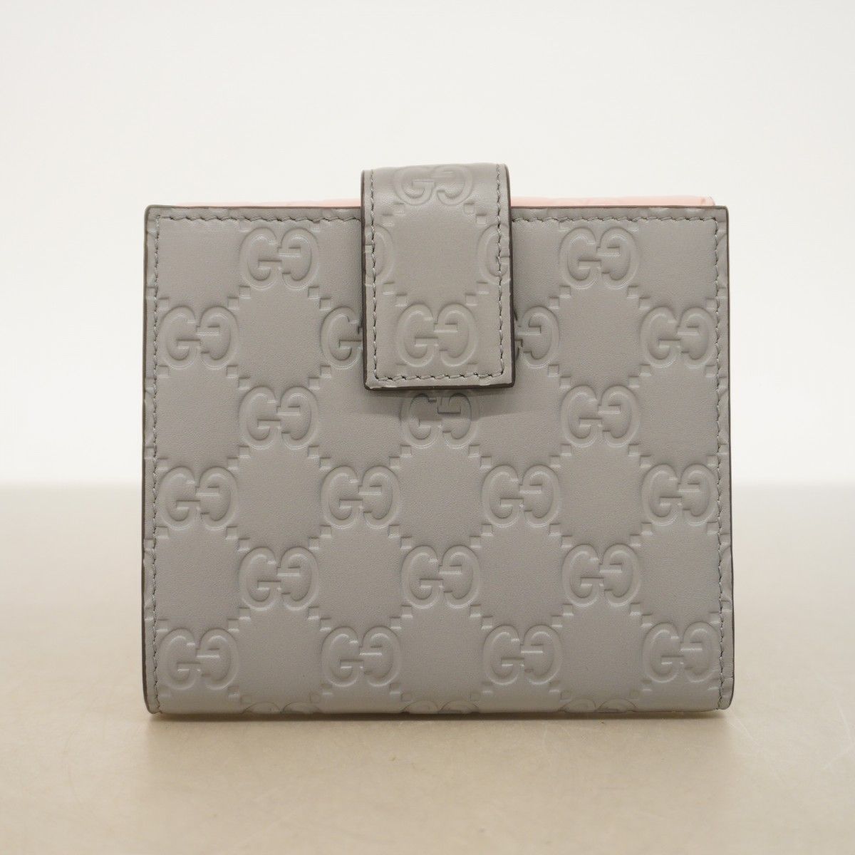 Gucci Wallet Guccissima Leather Gray Pink Champagne Gold — view 7