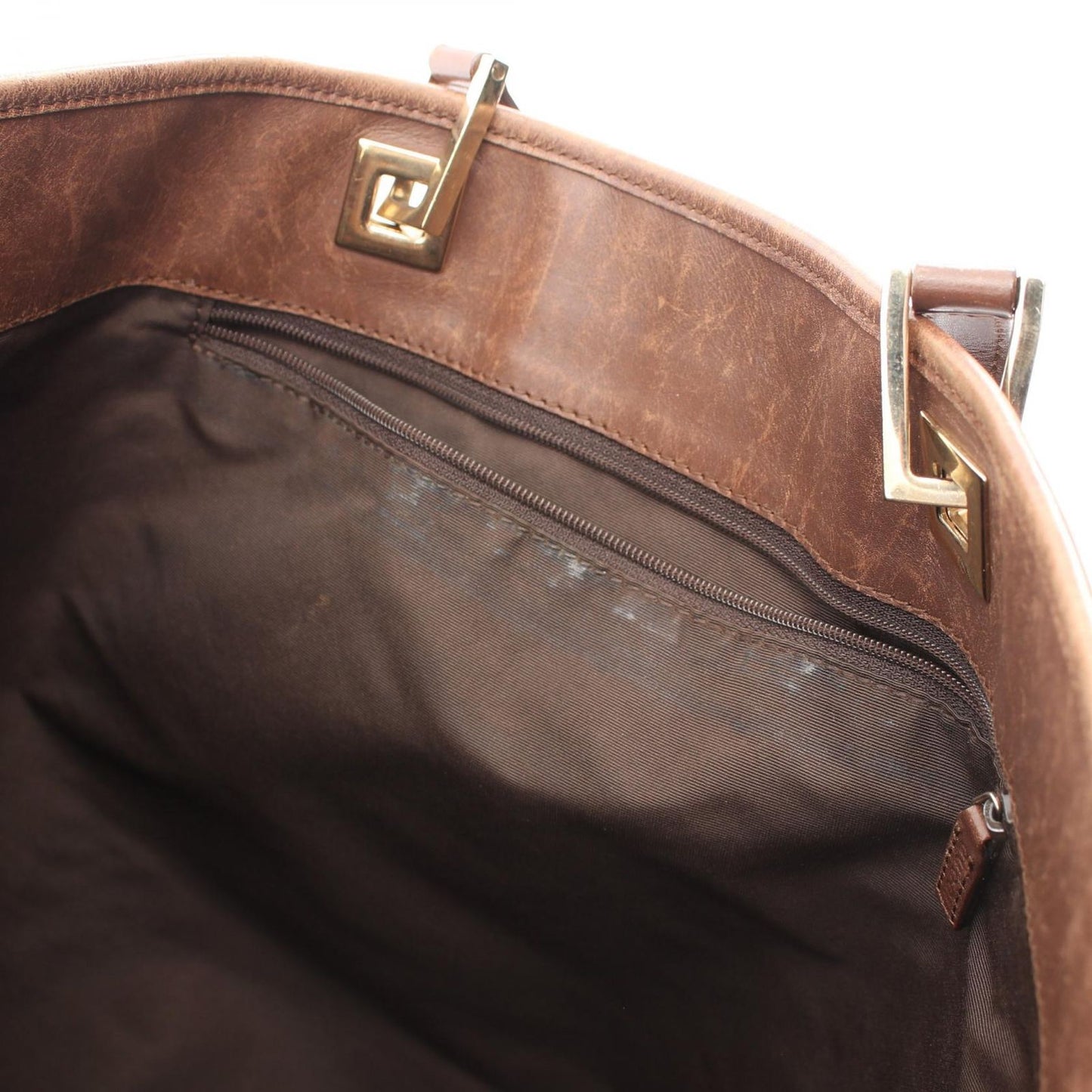 Gucci Tote GG Pattern 002 Dark Brown Beige Canvas Leather — view 9
