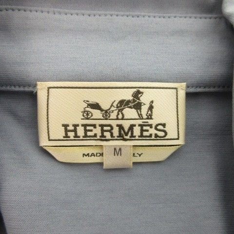 Hermes Polo Shirt Short Sleeve Cotton Orange Box M Light Blue — view 8