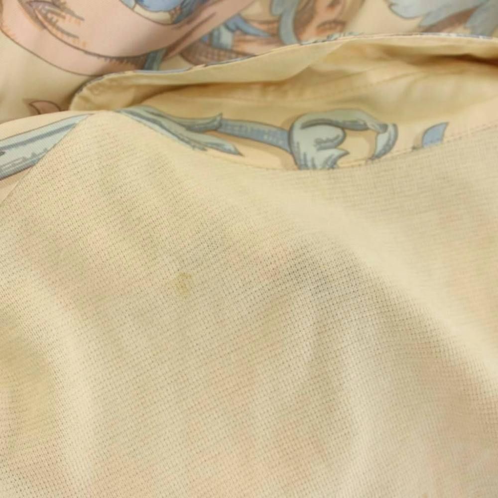 Hermes Vintage Scarf Pattern Silk Cotton Knit Contrast Shirt Blouse Long Sleeve — view 8