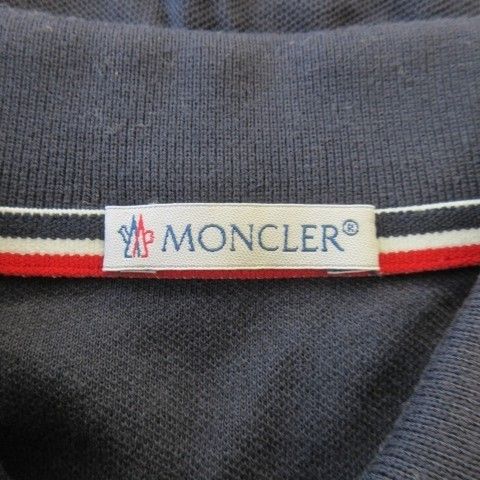 Moncler Maglia Polo Manica Corta Shirt Short Sleeve Pique Logo Navy — view 8