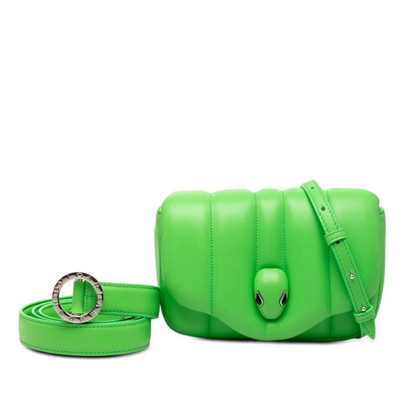 Bvlgari Ambush Serpenti Waist Bag 2-Way Green Leather — view 6
