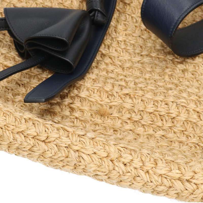 Celine Leather Strap Raffia Tote — view 5