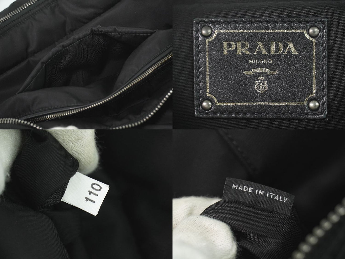 Prada Nylon Tote Navy Black — view 9