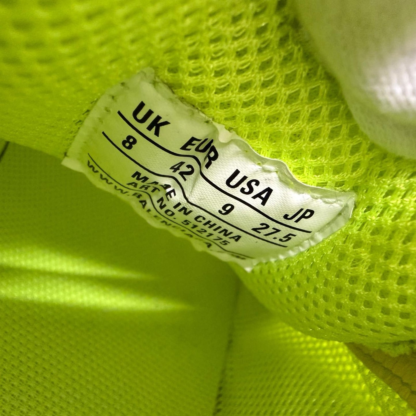 Balenciaga Triple S Distressed Mesh Low Cut Sneakers Dad Shoes Neon Yellow — view 8