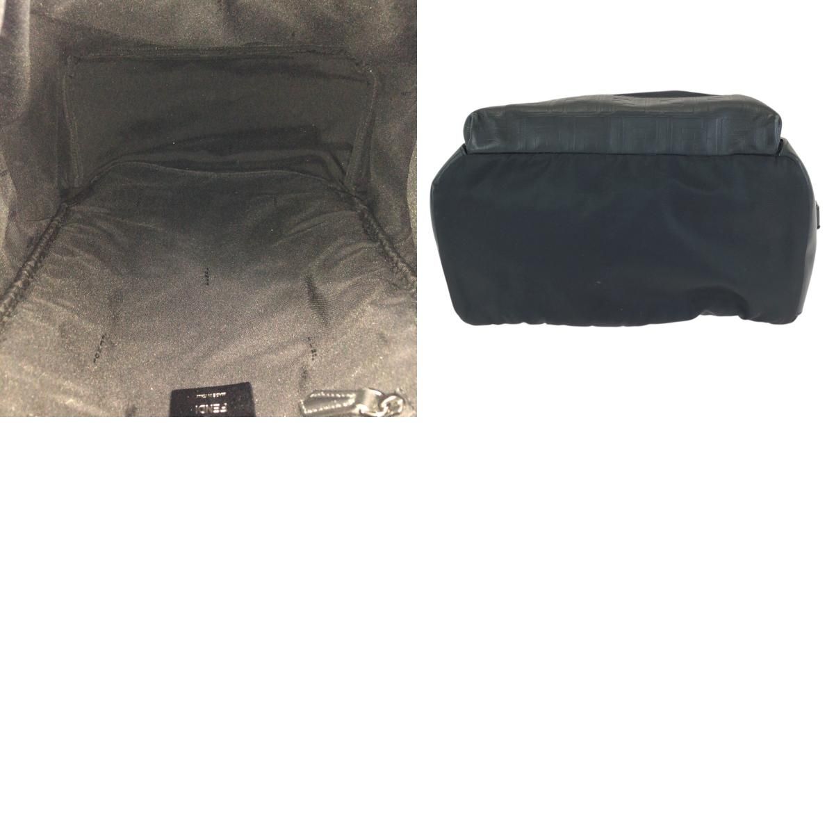 Fendi Zucca Black Silver Nylon Leather Backpack — view 9