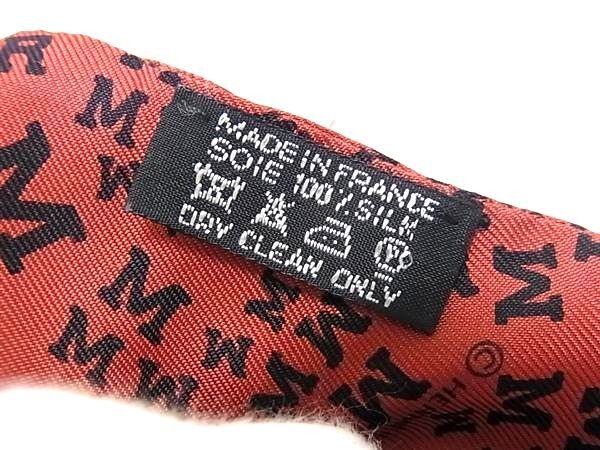 Hermes Ribbon Scarf Twill Brown Black Silk 100% Logo Alphabet All Over Pattern — view 3