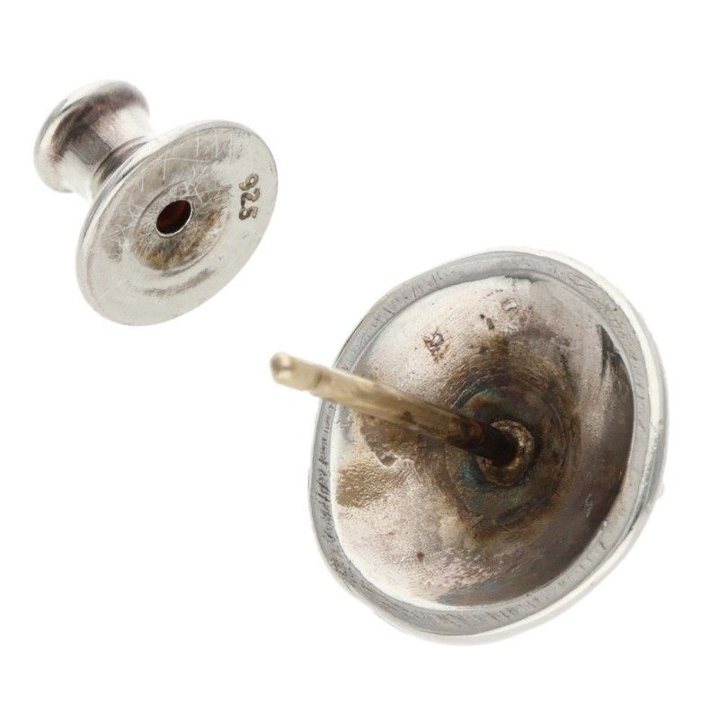 Chrome Hearts Stud Crsbll Cross Ball Silver Earrings — view 5