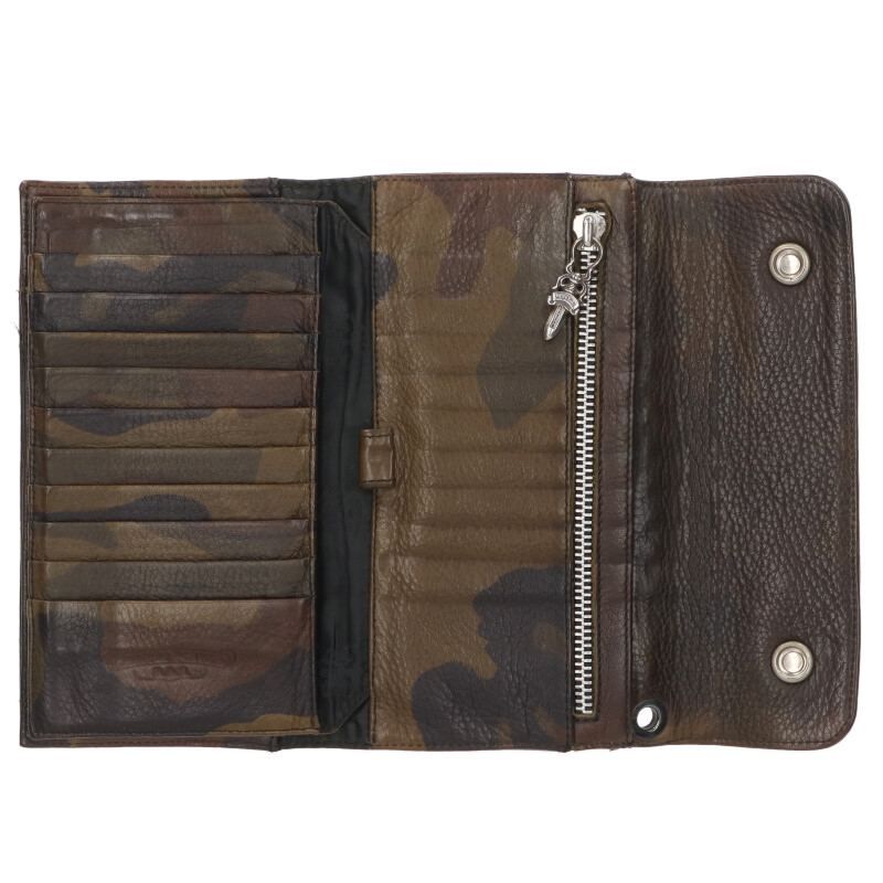 Chrome Hearts Wave Cross Ball Camouflage Button Leather Wallet — view 3