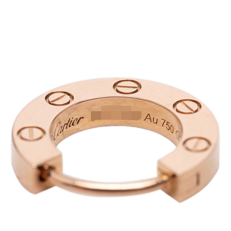 Cartier Love Hoop Earrings One Side Only 18k Pink Gold — view 4