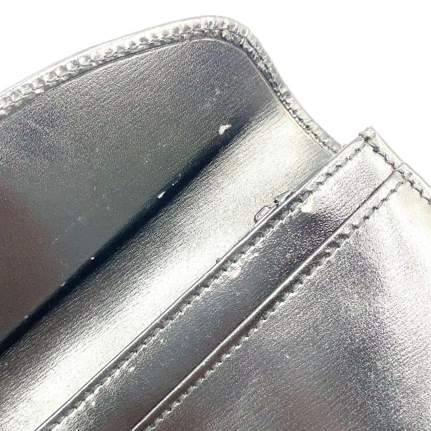Gucci Logo Leather Black Coin Case Gold — view 9