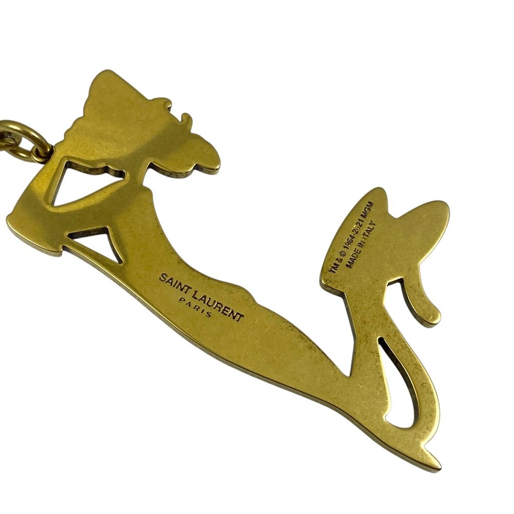 Saint Laurent Pink Panthere Key Holder Key Ring Charm Tiger Yellow Gold Unique — view 9