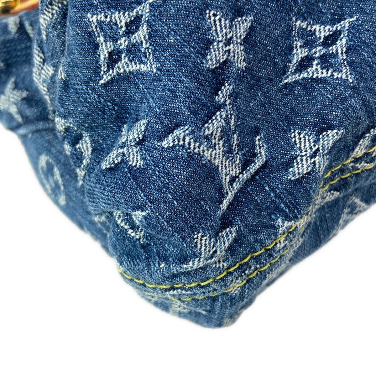 Louis Vuitton Handbag Monogram Denim Pleaty Blue Cotton — view 9