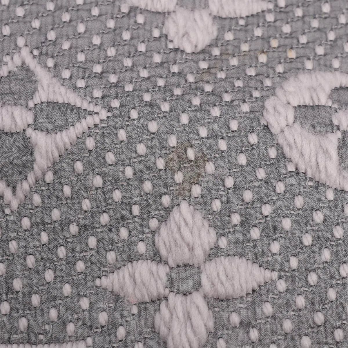 Louis Vuitton Monogram Echarpe Logo Mania Scarf Silk Fringe Gray — view 4
