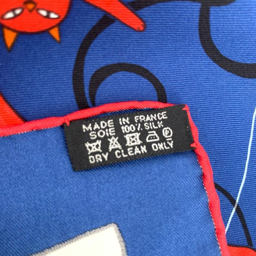 Hermes Carre 90 les Confessions White Blue Scarf Silk — view 7