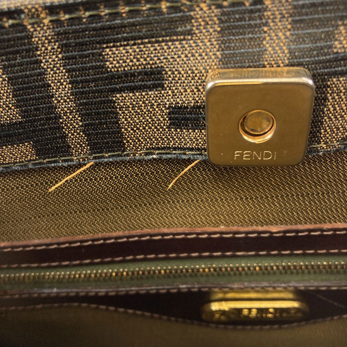 Fendi Zucca Pattern 2-Way Handbag Canvas Leather — view 9