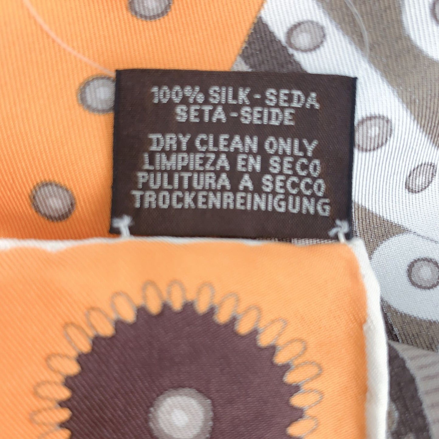 Hermes Carre 90 Selle de Dignitaire Dignitary's Saddle Orange Blue Scarf Silk — view 7