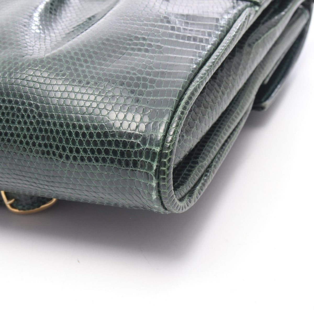 Gucci Shoulder Bag Vintage Green Exotic Leather — view 8