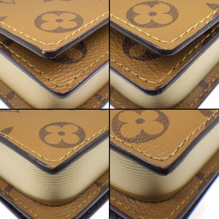Louis Vuitton Shoulder Bag Book Wallet on Chain Monogram Reverse Black Leather — view 9