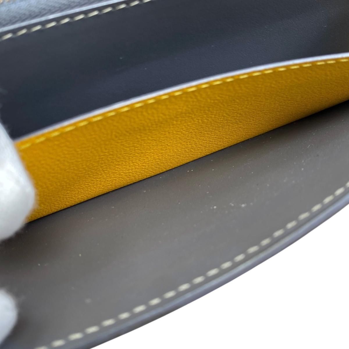 Goyard Bifold Wallet Varennes Leather Logo Gray Yellow Silver — view 9