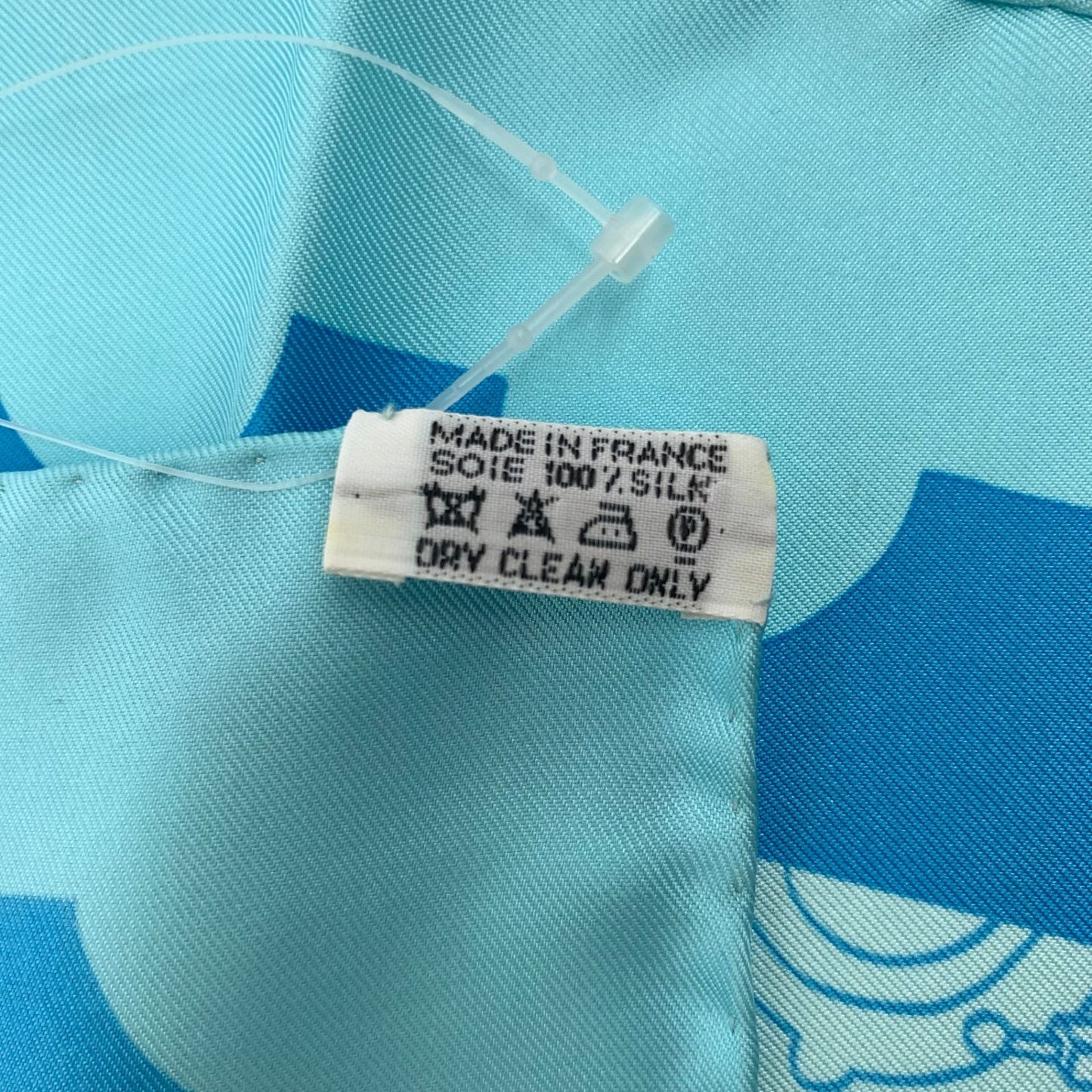 Hermes Carre 90 de Passage a Paris Blue Silk 100% Scarf — view 9