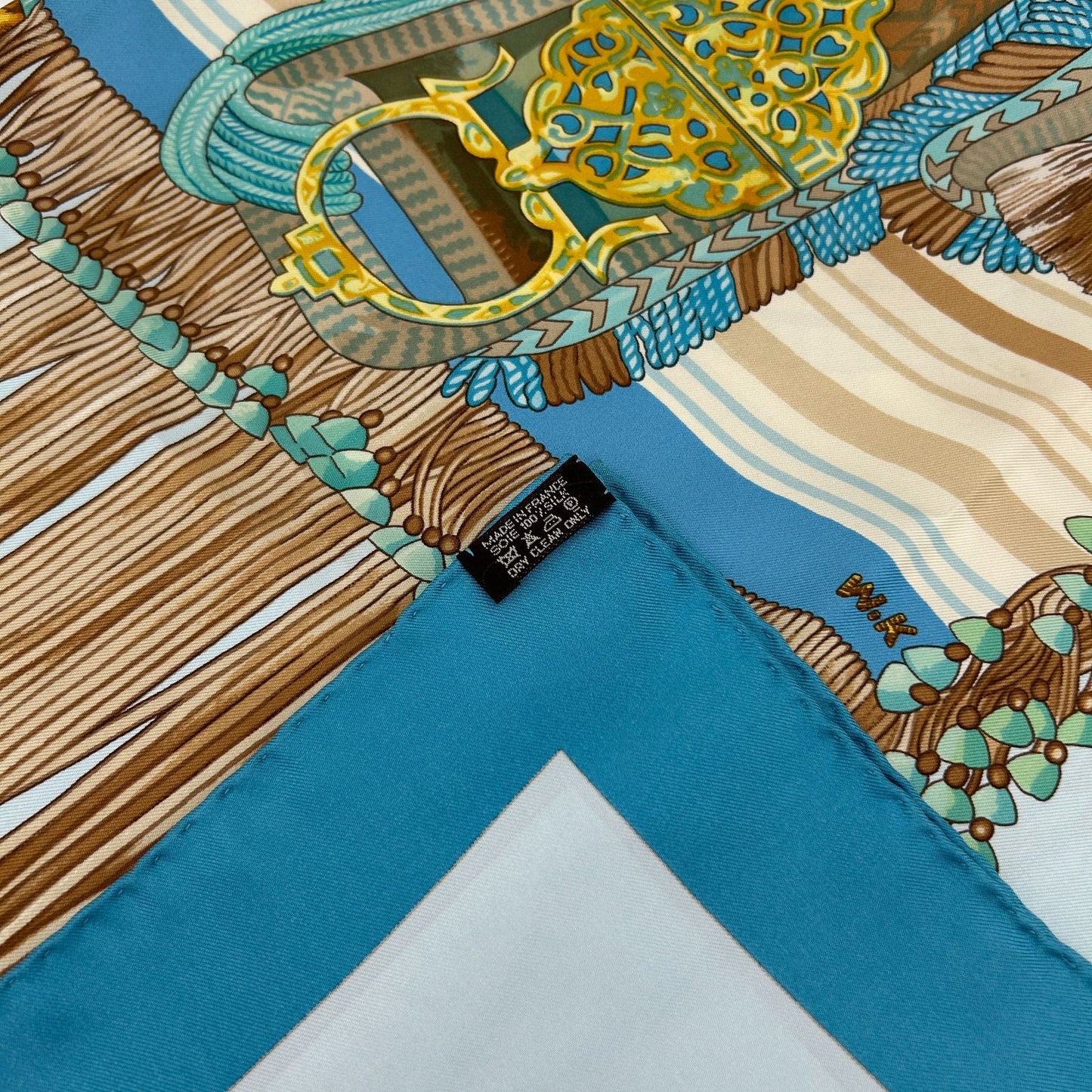 Hermes Carre 90 Blue Moroccan Ceremonial Scarf — view 9