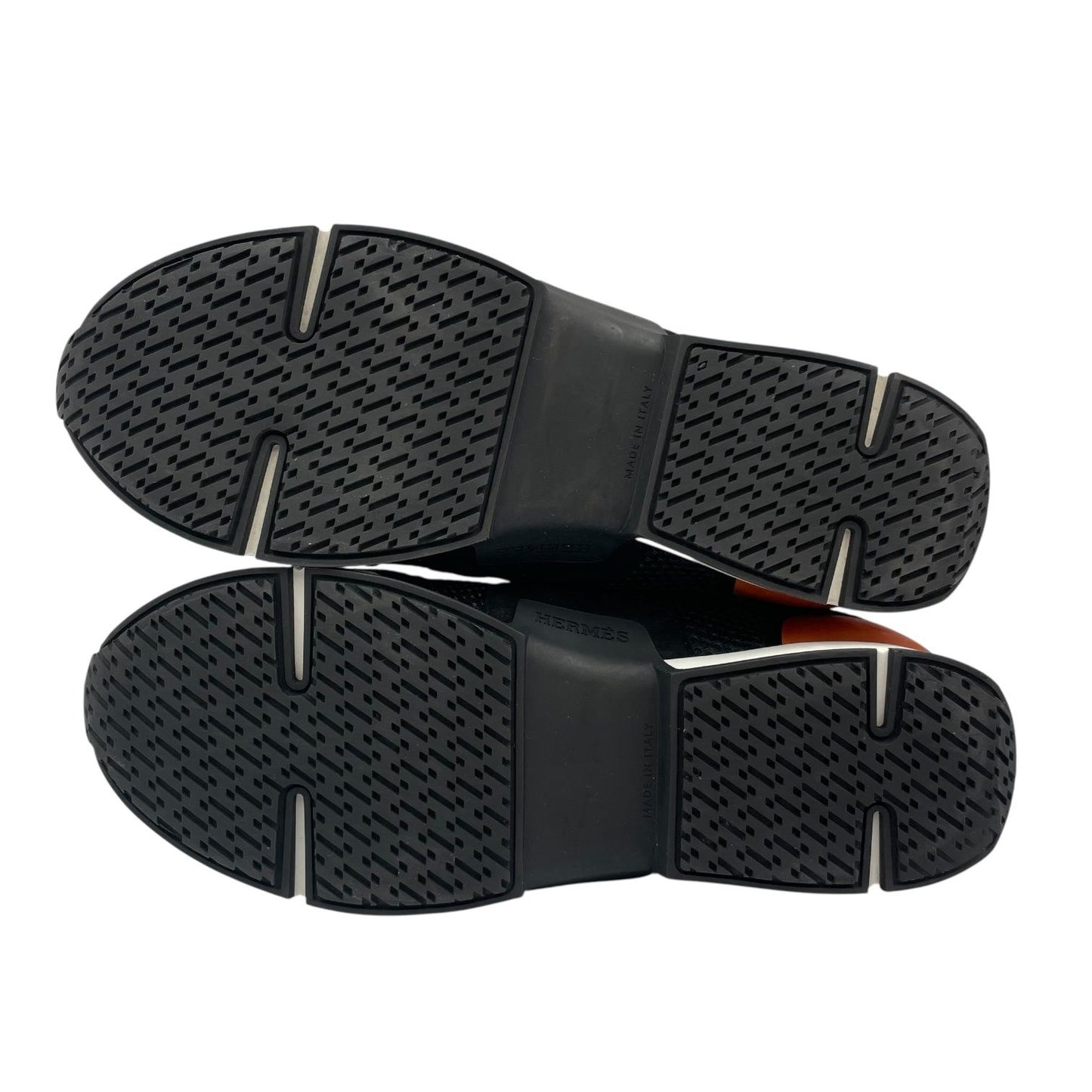 Hermes Lace Up Sneakers Suede Logo Mesh Black — view 9