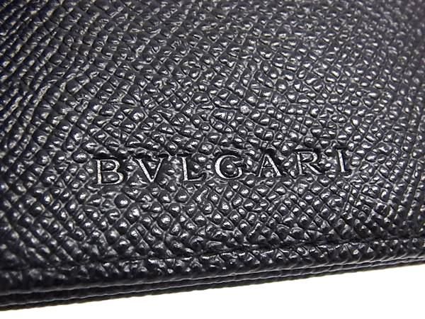 Bvlgari Leather Bifold Wallet Bill Holder Card Black — view 5