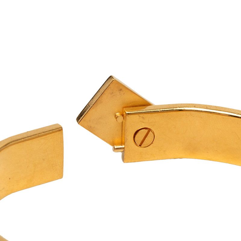 Hermes Enamel PM Cloisonne Bracelet Gold Blue Plated — view 5