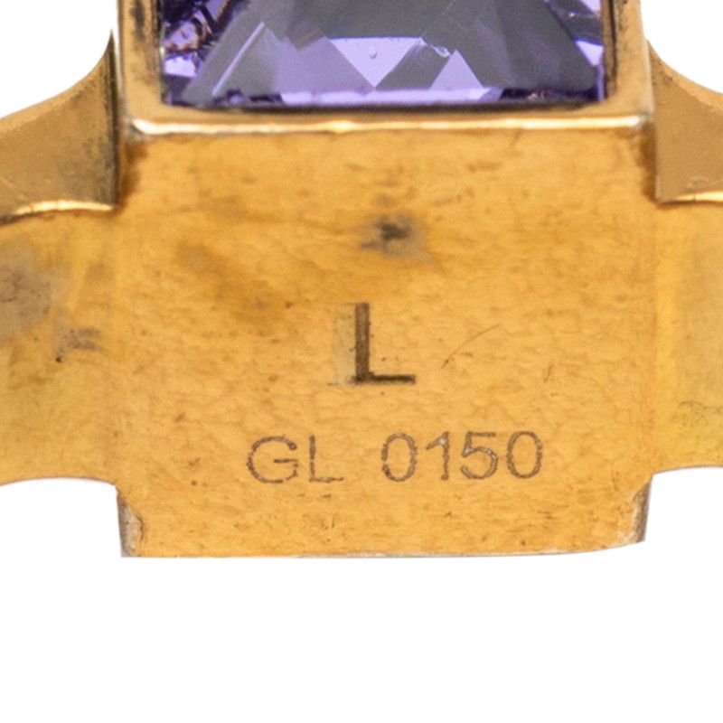 Louis Vuitton Bague Gambling Ring L Gold Purple Plated Swarovski — view 4