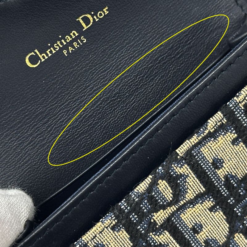 Dior Card Case Oblique Jacquard Canvas Saddle Blue Holder Navy Beige Small — view 9