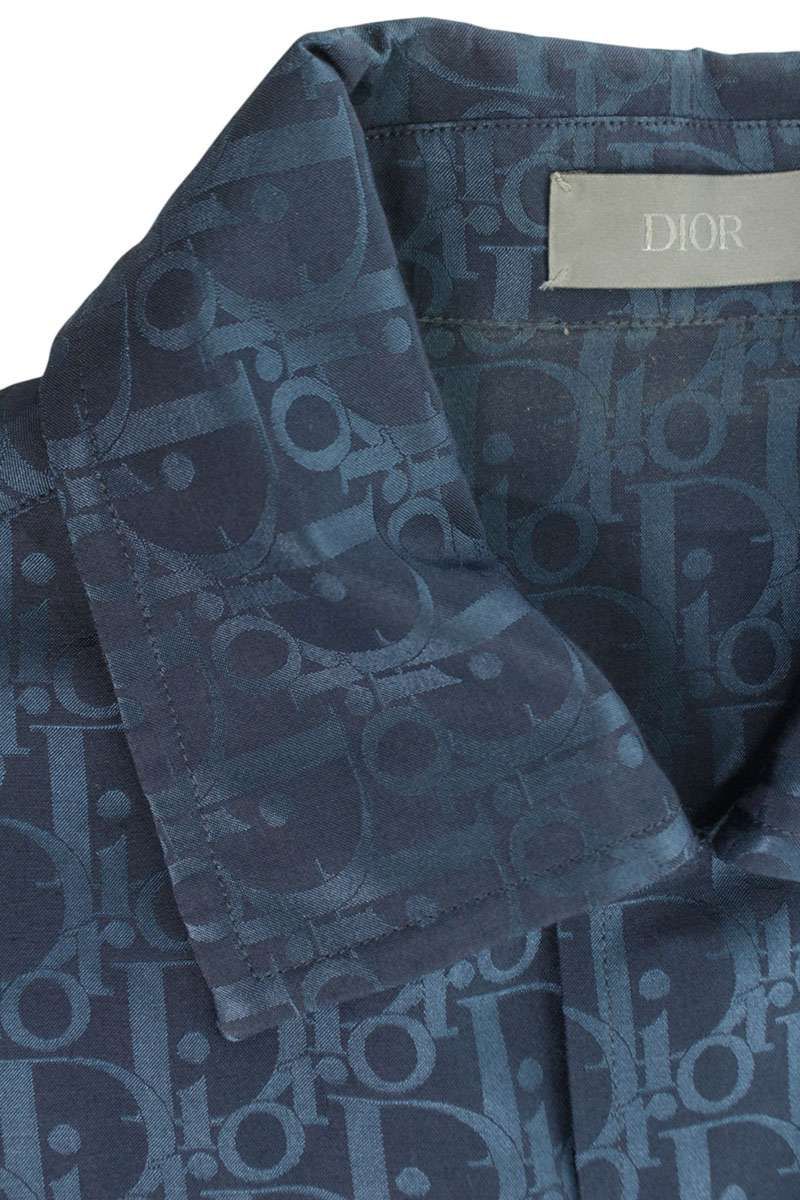 Dior Oblique Jacquard Silk Short Sleeve Shirt 37 — view 3