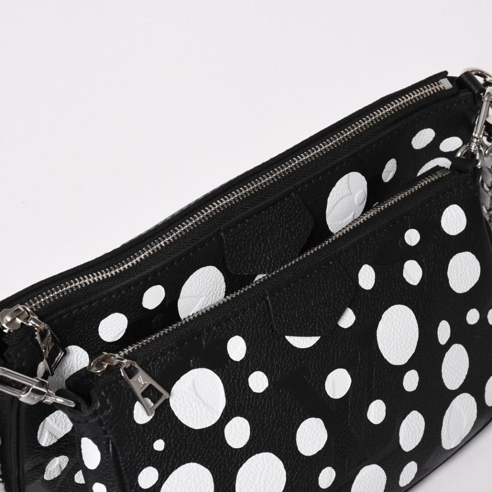 Louis Vuitton Multi Pochette Accessoires Shoulder Bag Black Silver Monogram — view 8