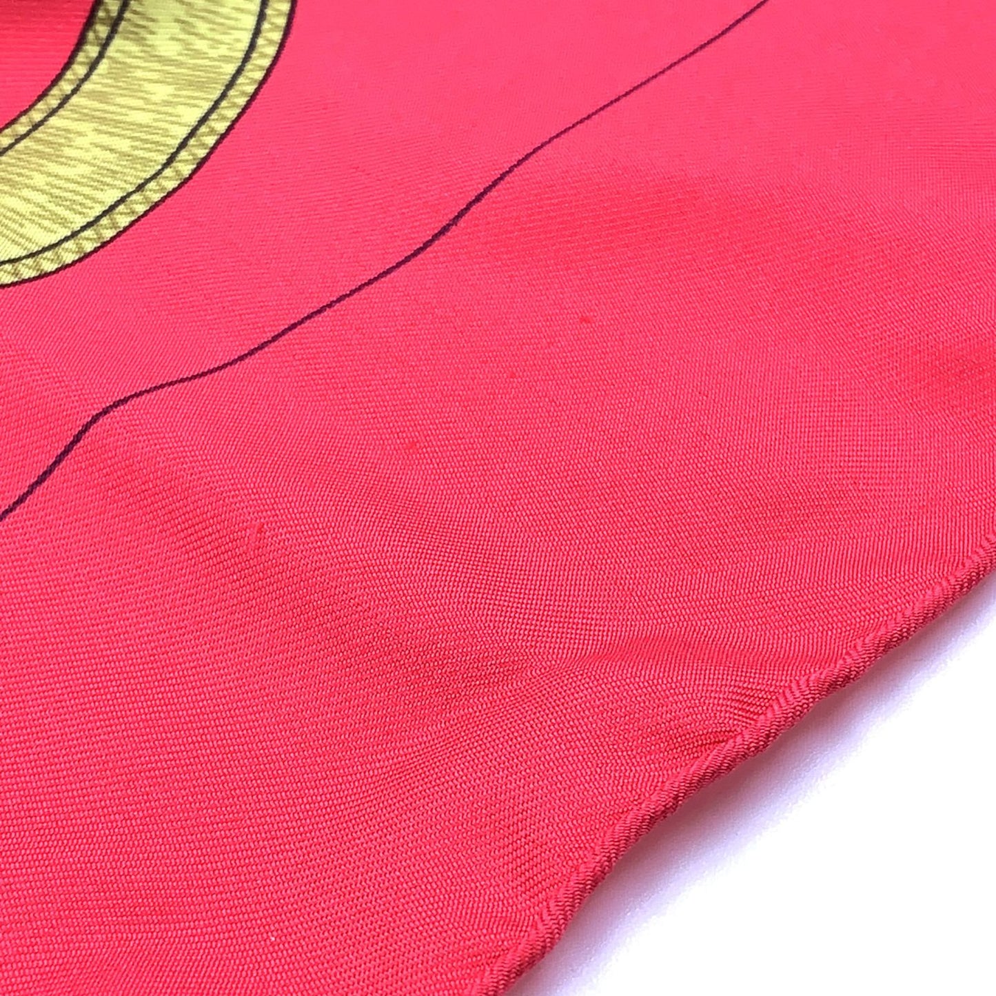 Hermes Carre 90 Apron Dole Non Repair Available Silk Yellow Navy Red Scarf — view 9