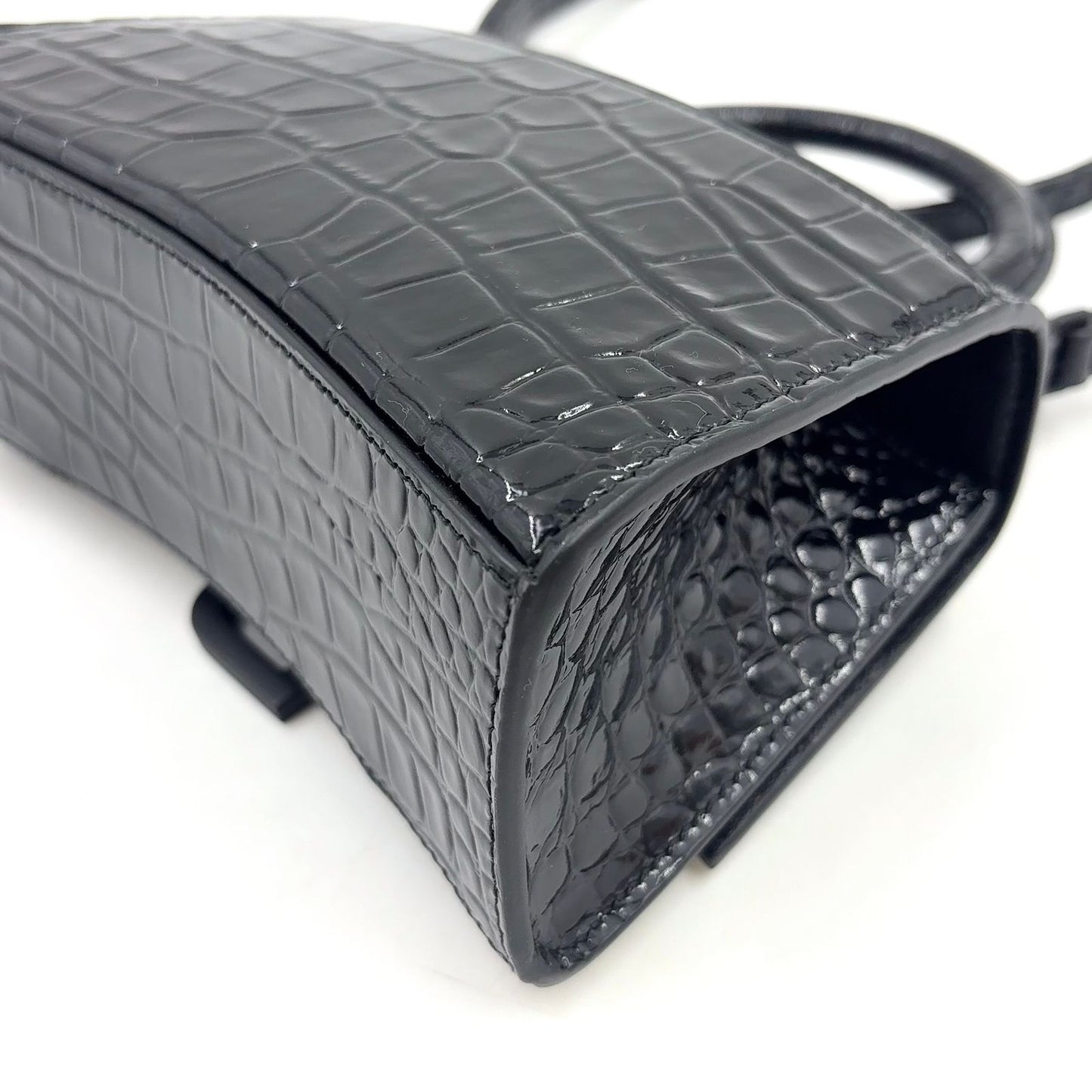Balenciaga Hour Glass 2-Way Shoulder Calfskin Black Handbag — view 9