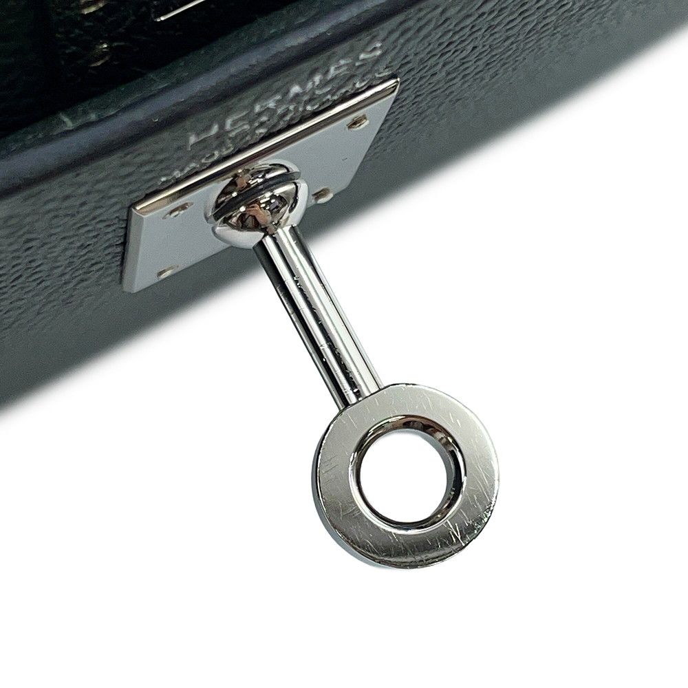 Hermes Kelly 25 Sellier Tricolor Vert Mangalore Almond Black Silver Epsom 2-Way — view 9