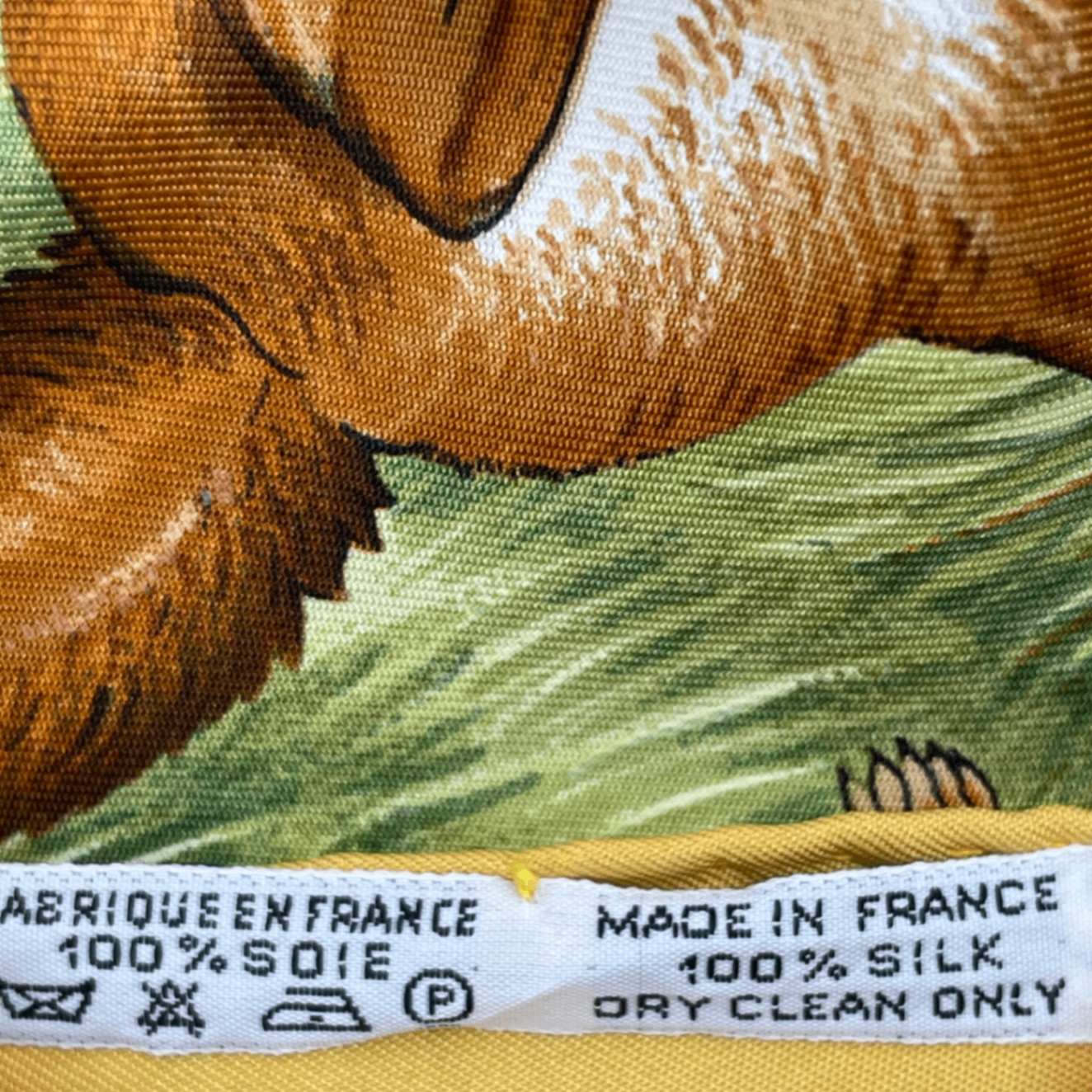 Hermes Carre 90 les Quatre Saisons Four Seasons Silk Scarf Yellow — view 6