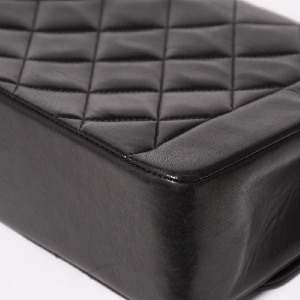 Chanel Diana Quilted 25 S Flap S Chain Shoulder Bag CC Logo Lambskin Black — view 8