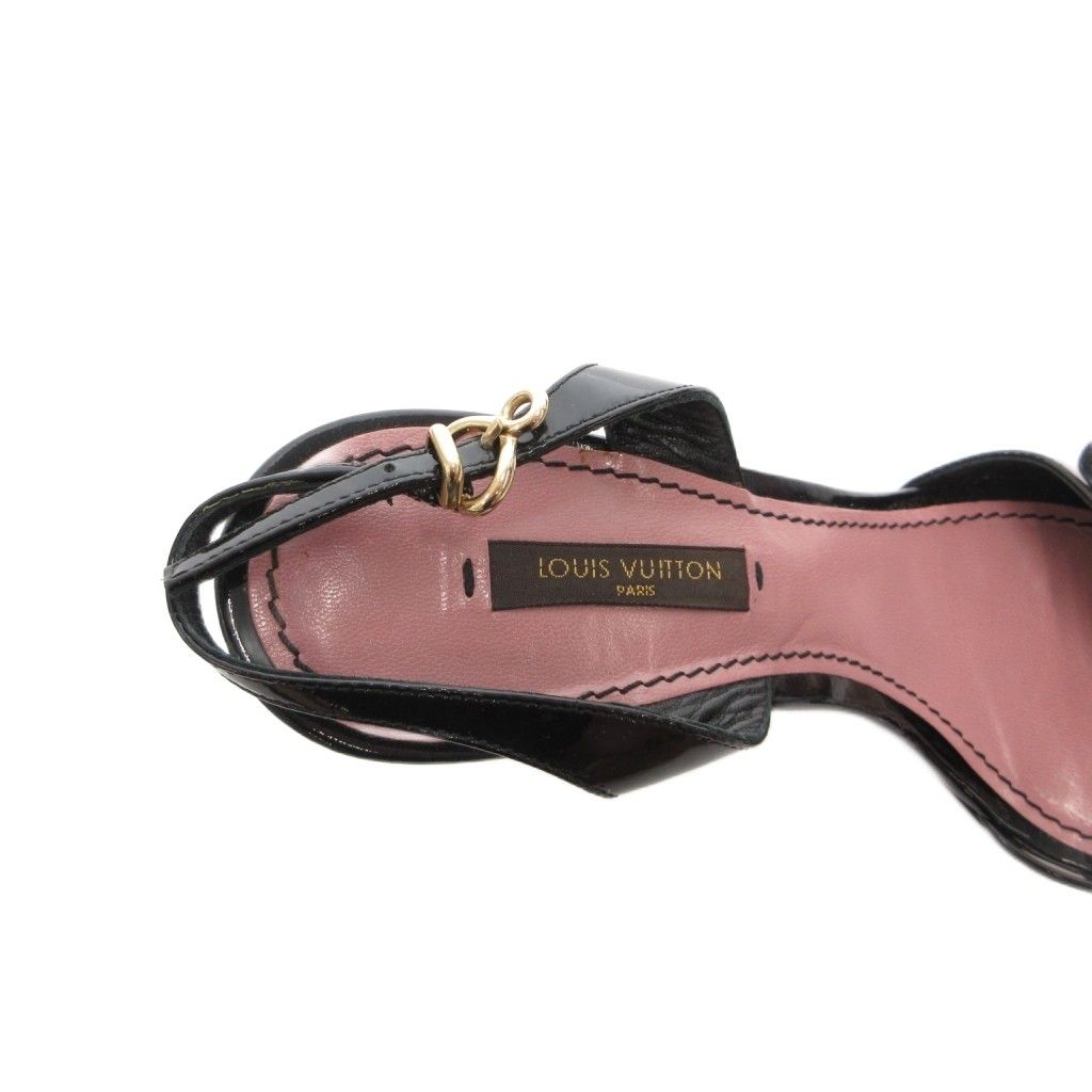 Louis Vuitton Sandals Pin Heels Strap Enamel 36 Black — view 7