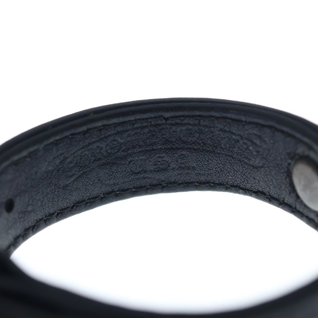 Chrome Hearts Gunslinger Cross Ball Leather Bracelet Black Silver — view 6