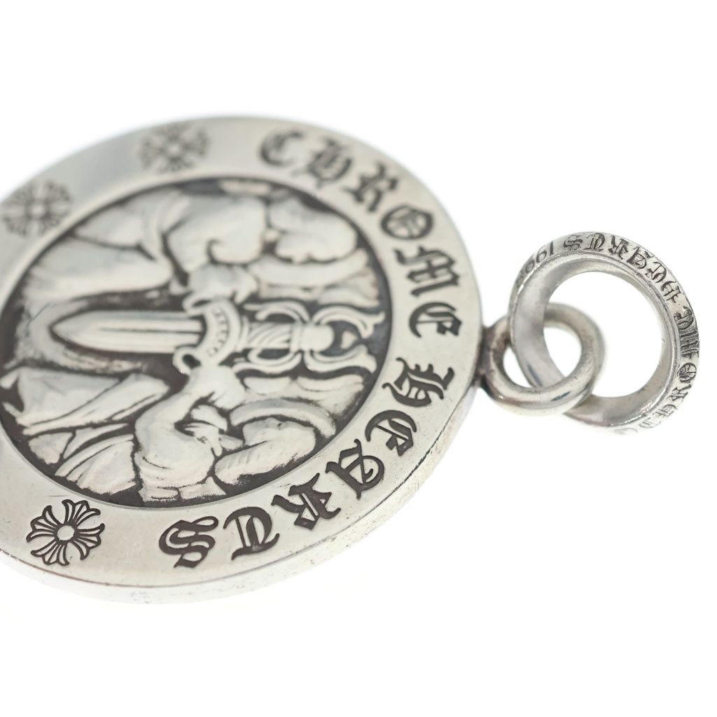Chrome Hearts Chrm Angl Mdl LG Large Angel Medal Pendant Silver — view 6