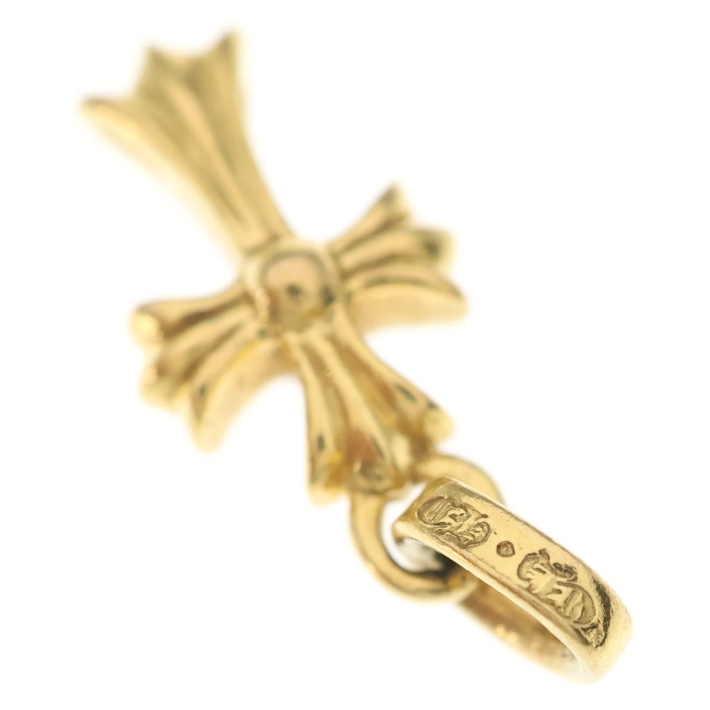 Chrome Hearts 22k Crs Baby Fat P Dia Fat Cross Pave Diamond Pendant Gold — view 6