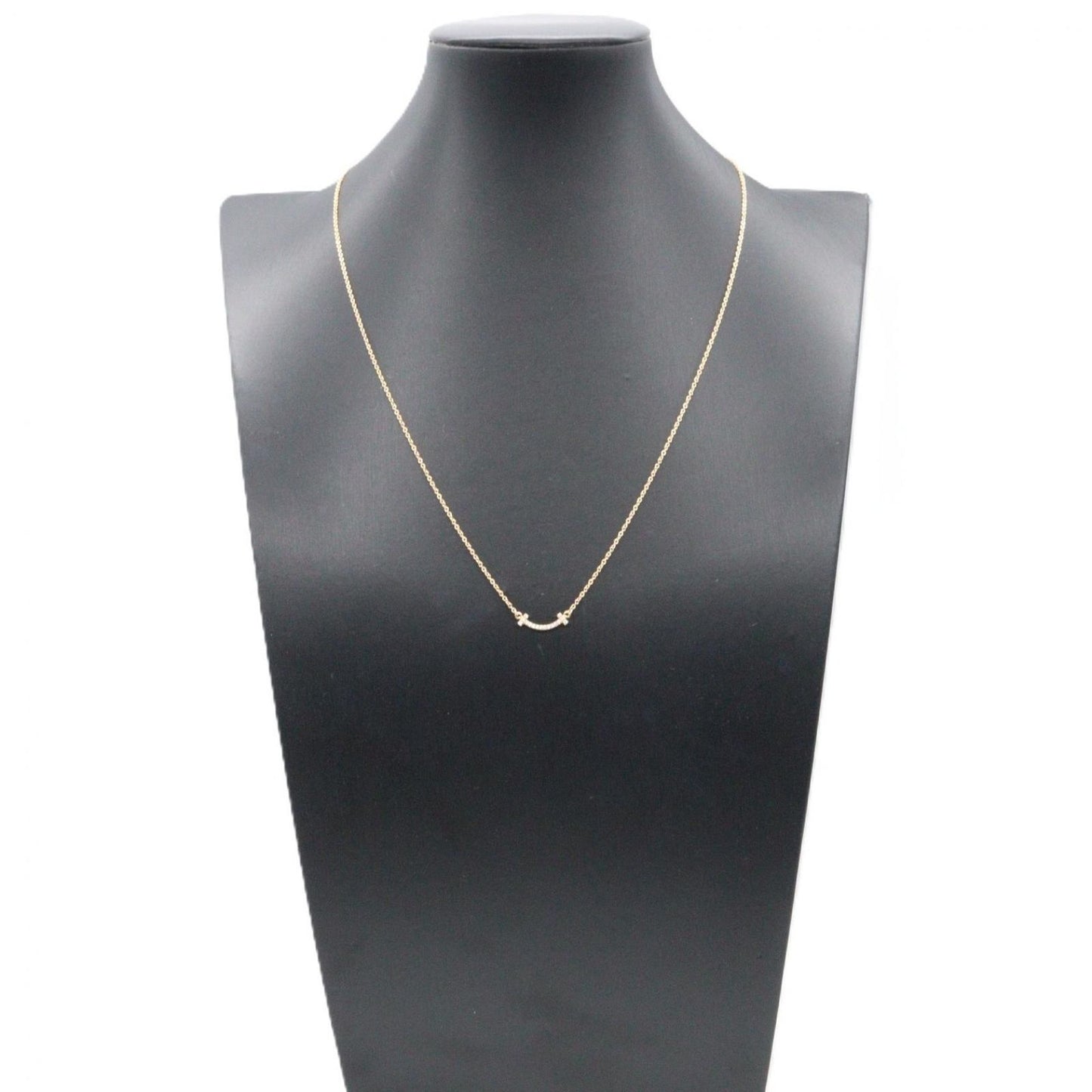 Tiffany & Co Necklace T Smile Mini Diamond 40.5 45.5 cm 18k Pink Gold — view 5